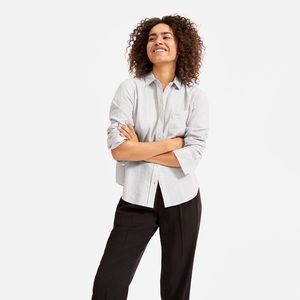Everlane double gauze button down, size 2, grey